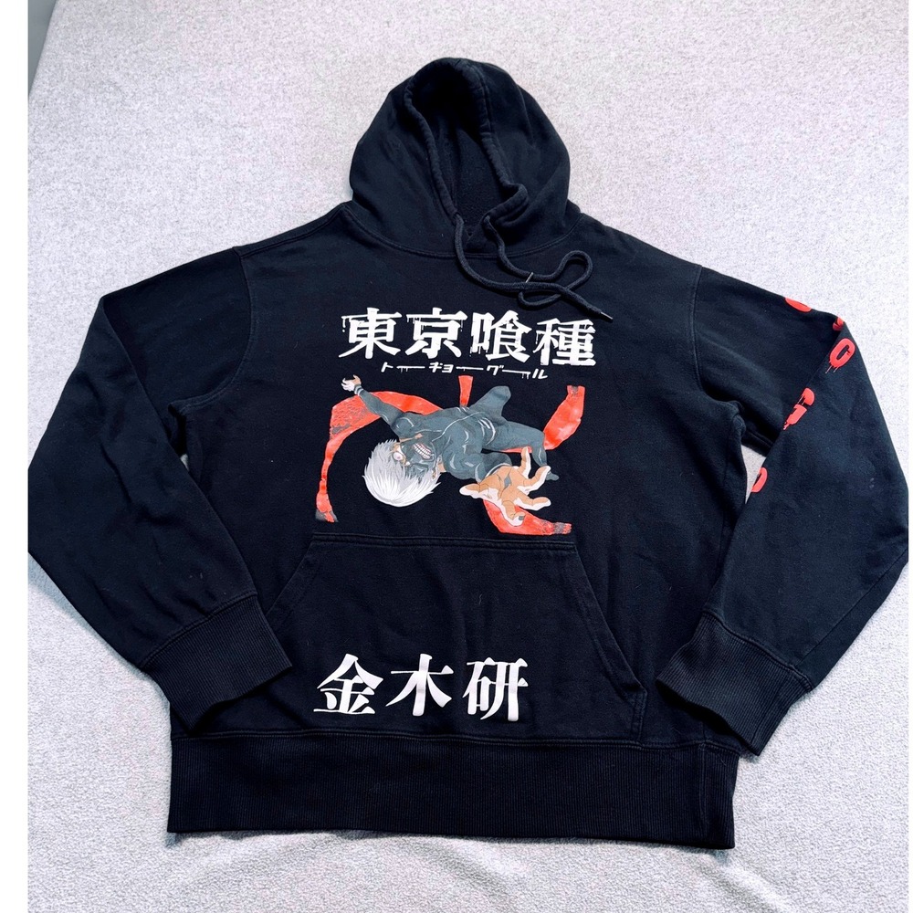 Crunchyroll Tokyo Ghoul Hoodie Men M Black Ken Kaneki Graphic Anime Dark Fantasy